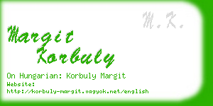 margit korbuly business card